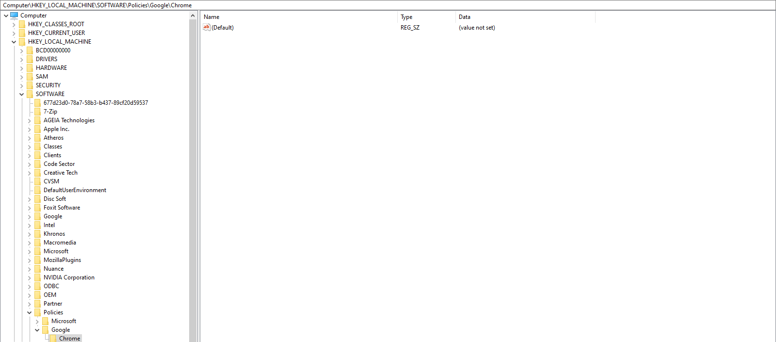 Registry path