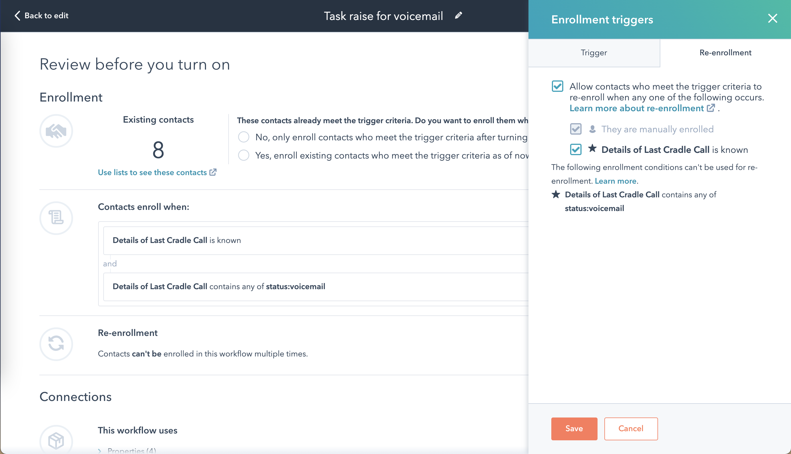 Re-enrolment settings