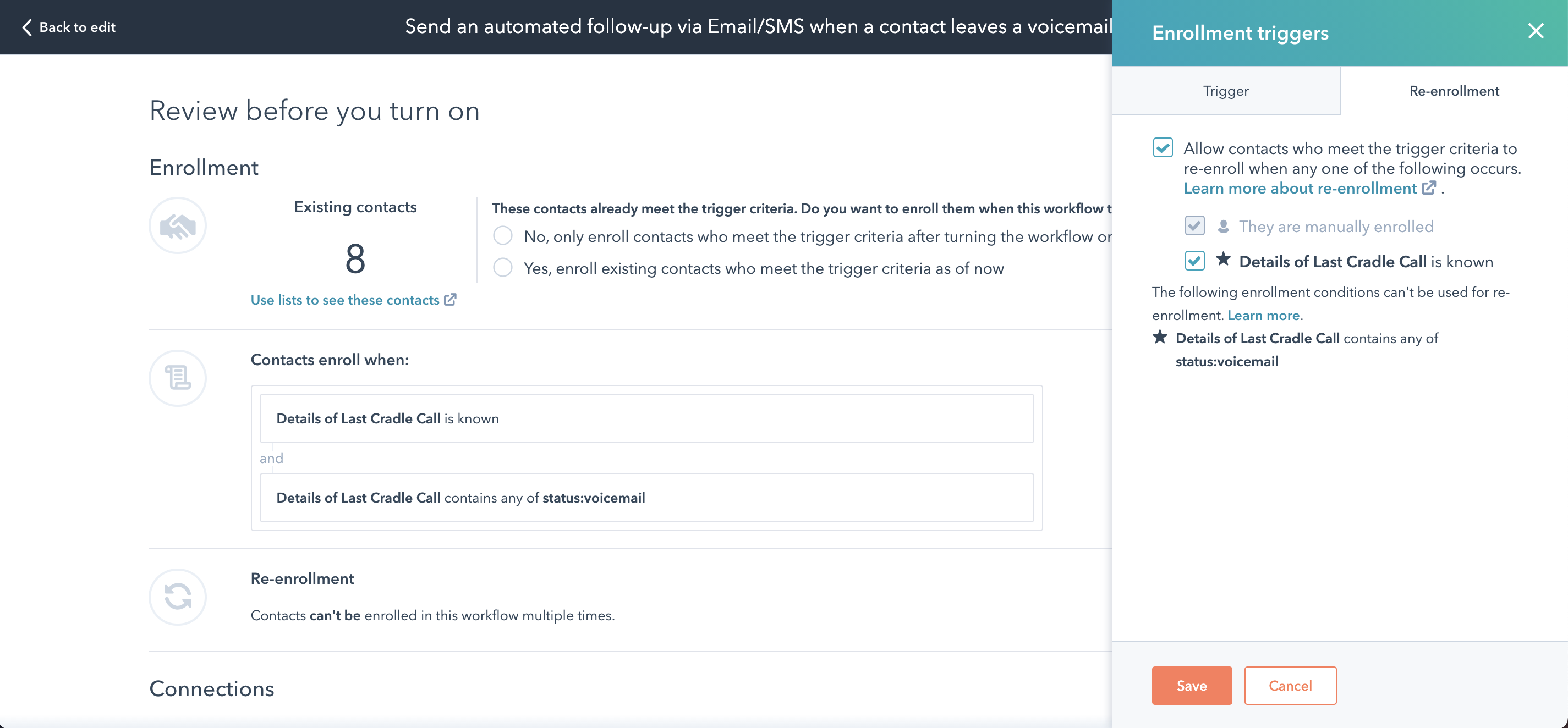 Re-enrolment settings