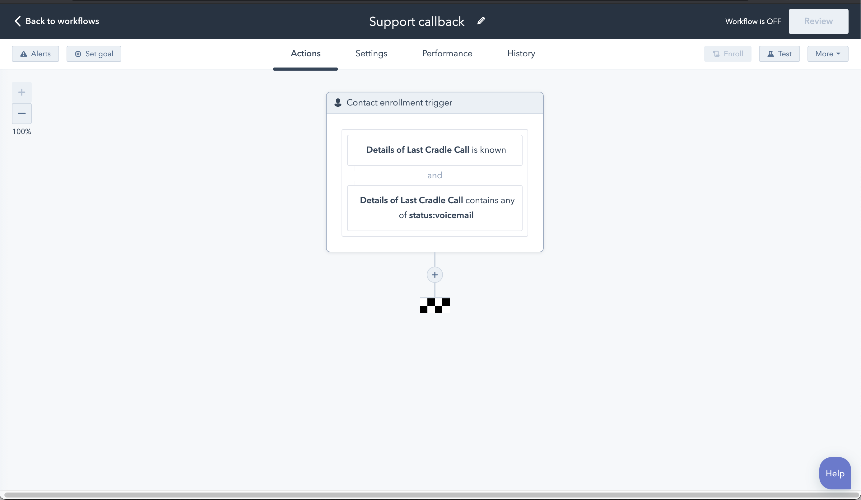 Enrolment triggers for callback workflow